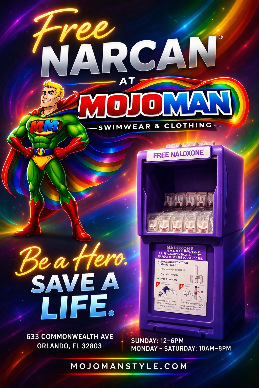 Free Narcan available at MojoMan — Be a Hero, Save a Life